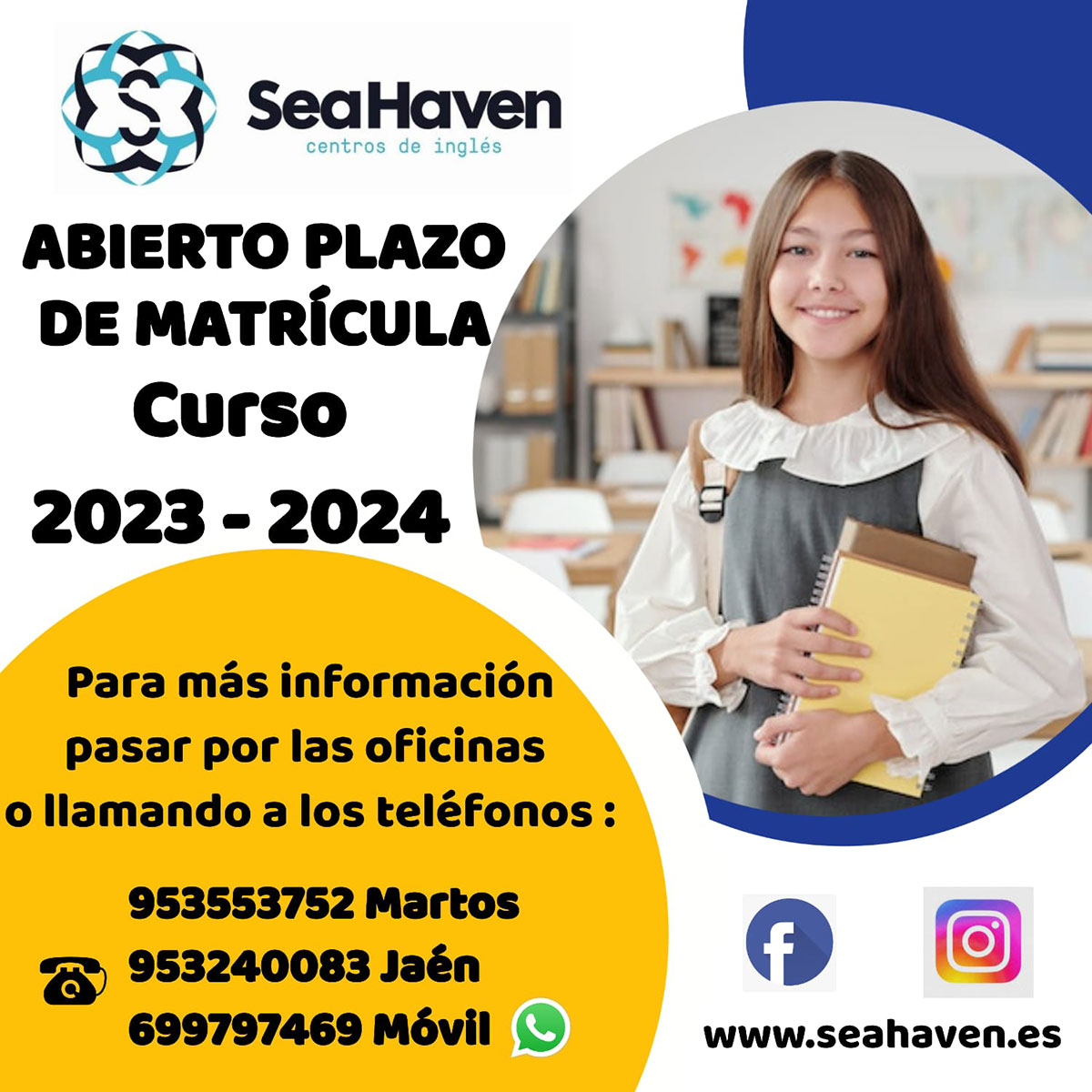 Abierto el Plazo de Matrículas para el Curso 2023-2024